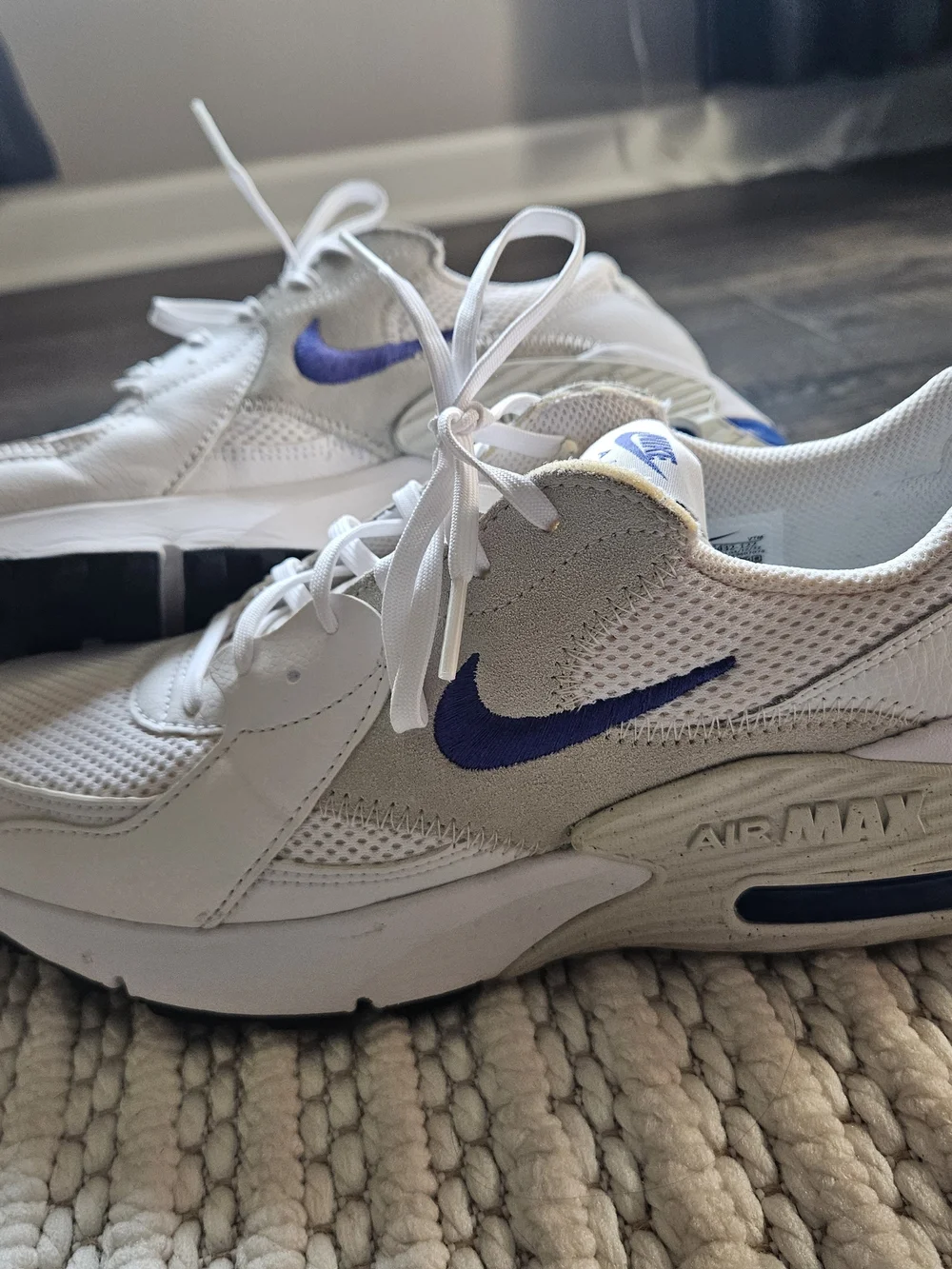 Nike Air Max Women's White Sneakers with Blue Swoosh